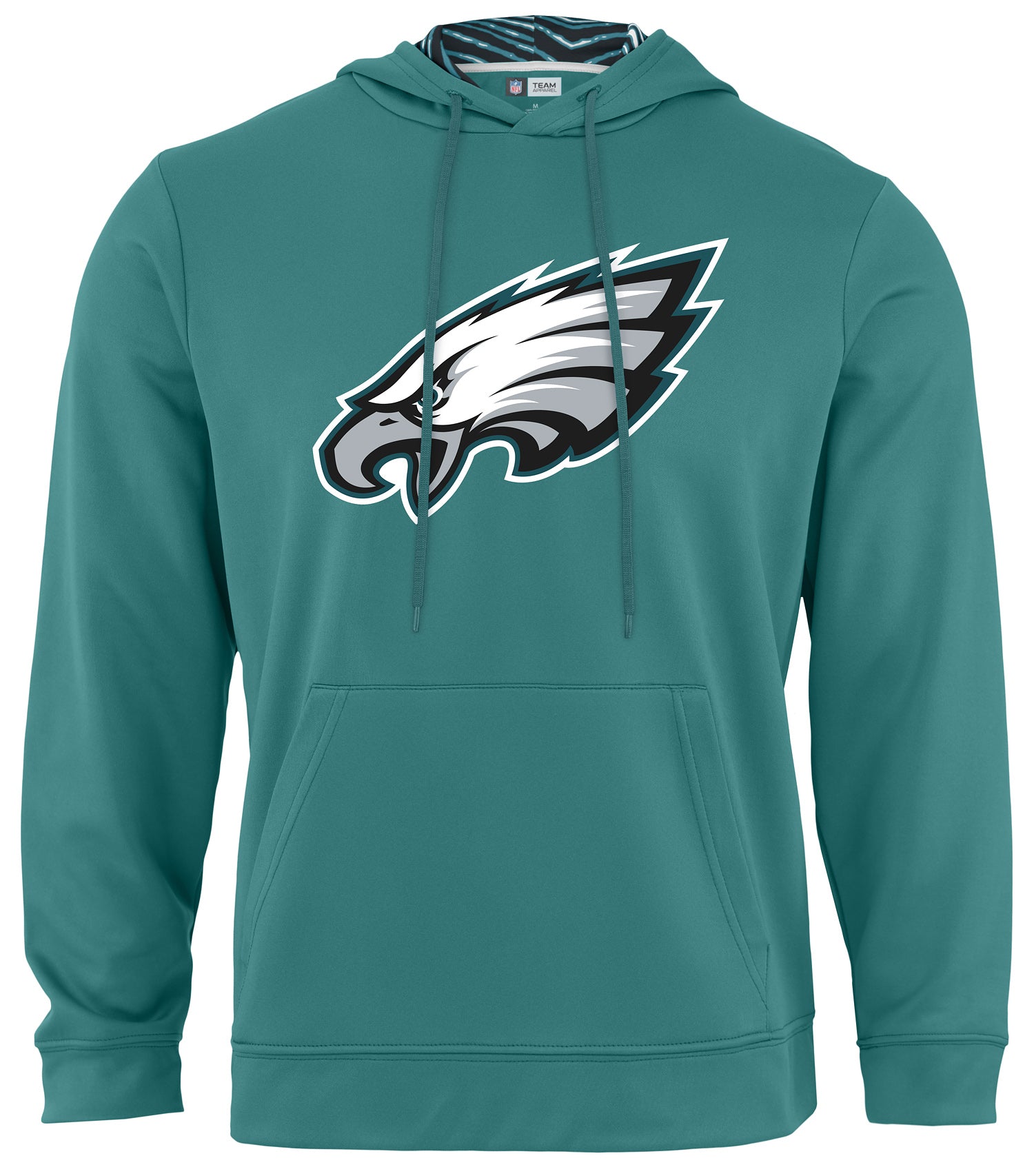 Zubaz NFL Men's Philidelphia Eagles Team Color Primary Logo With Zebra Hood Liner