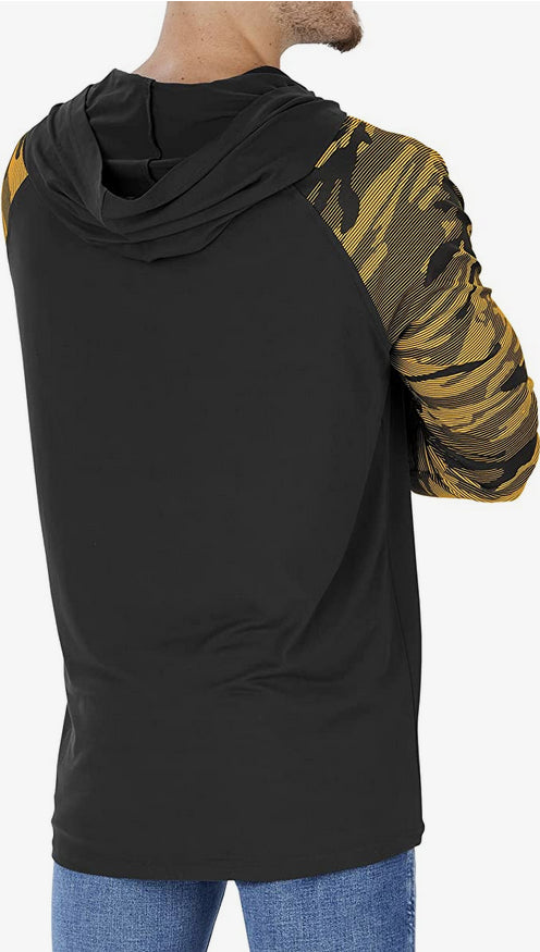 Zubaz Pittsburgh Steelers NFL Men's Lightweight Hoodie with Team Camo Sleeves