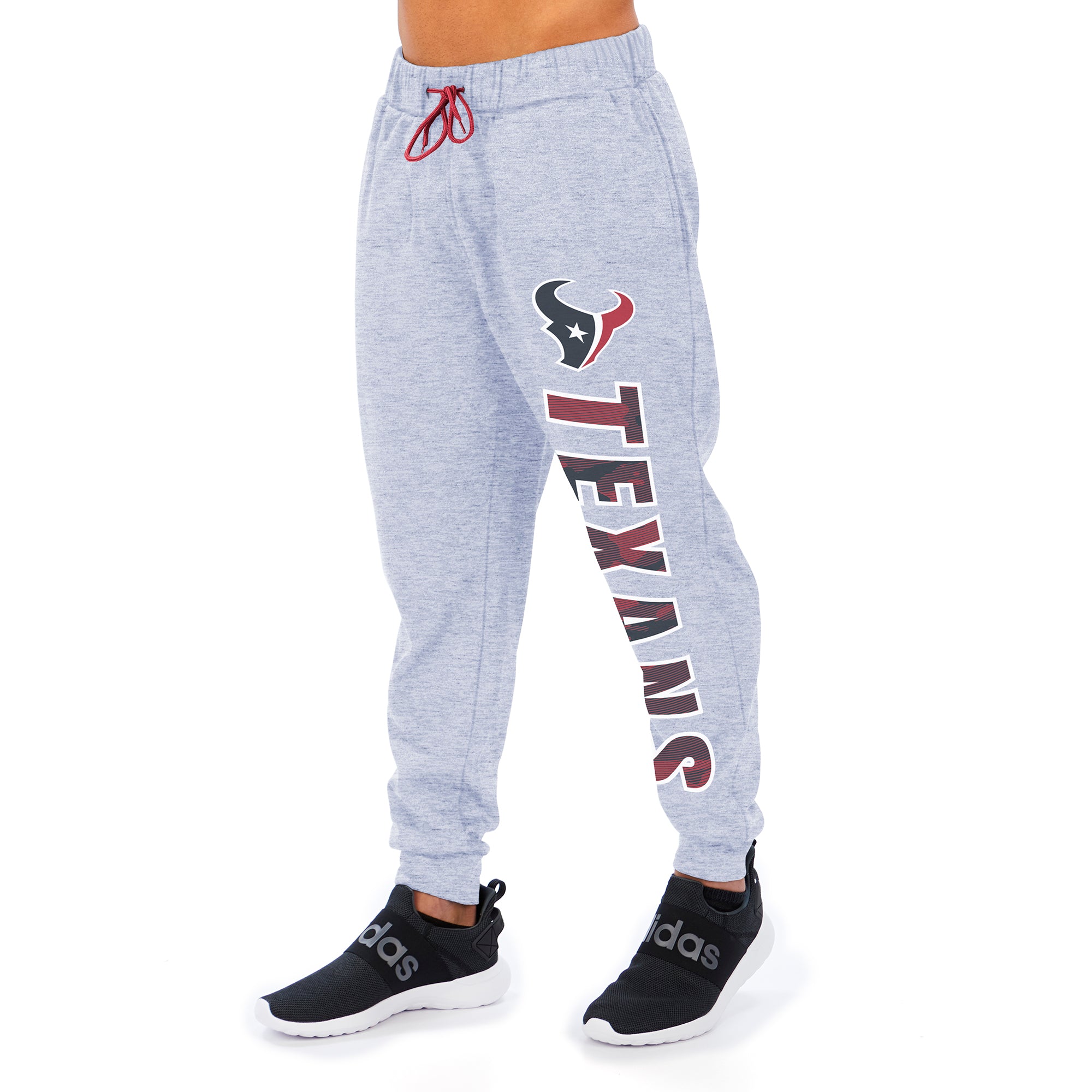 Zubaz Men's NFL Houston Texans Heather Gray Jogger with Camo Lines Graphic