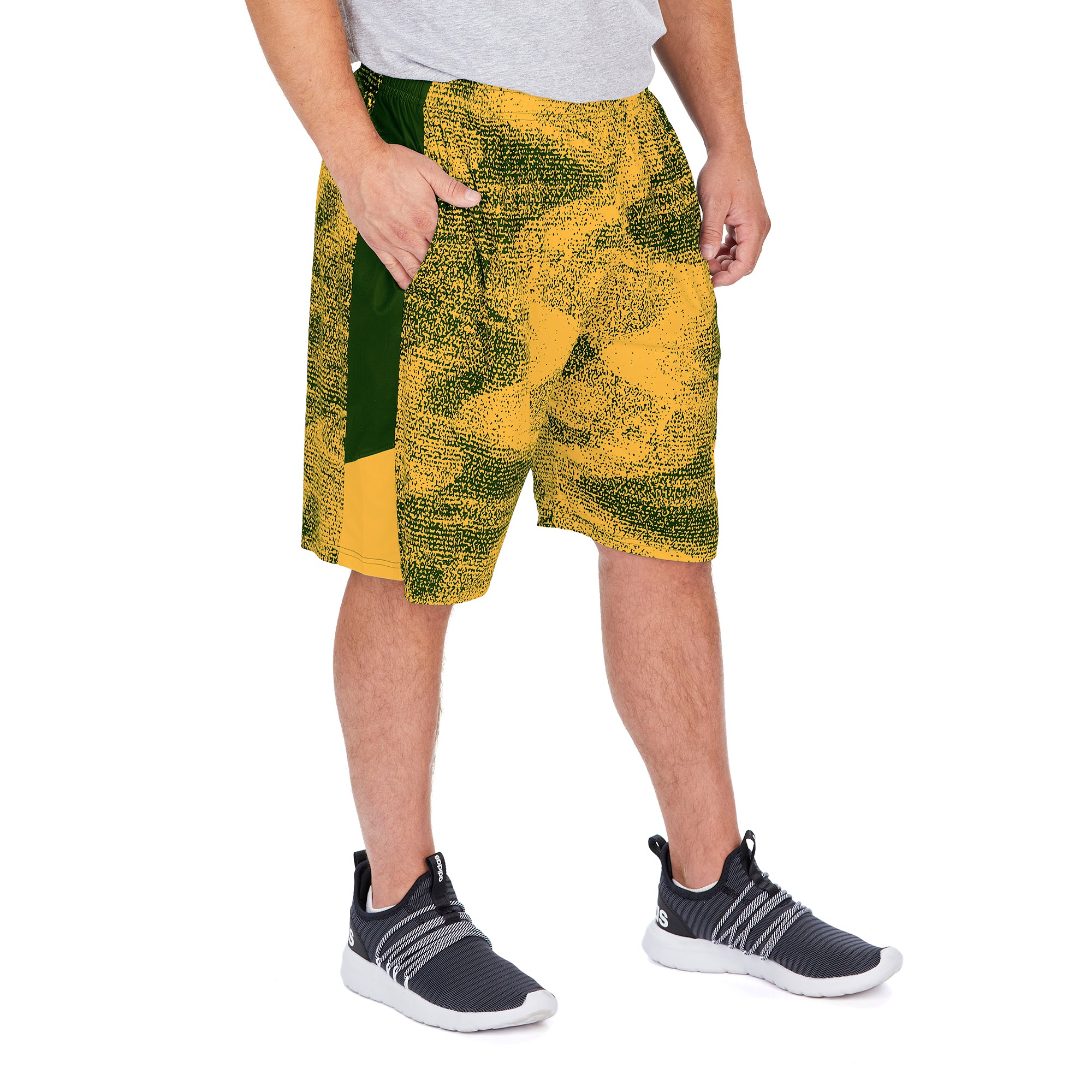 Zubaz NFL Men's Green Bay Packers Static Shorts With Side Panels