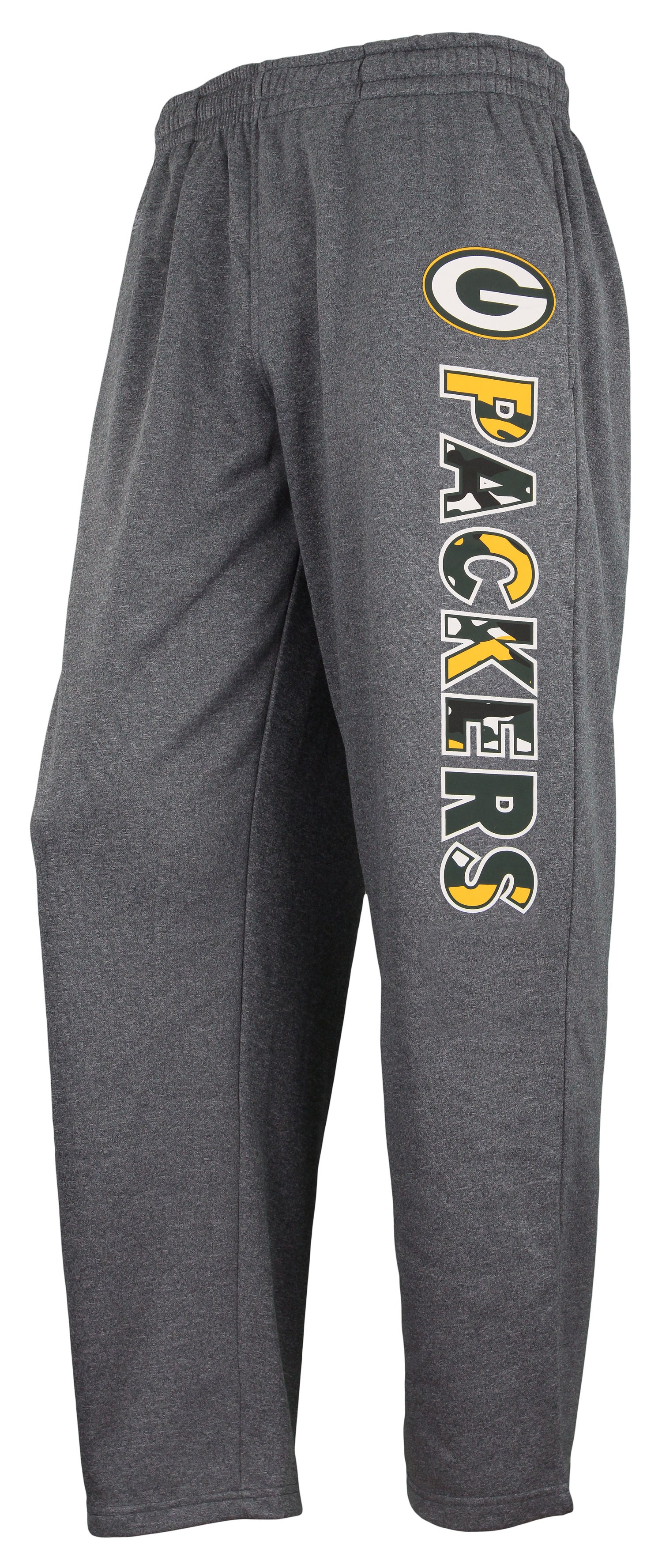 Zubaz NFL Men's Green Bay Packers Poly Fleece Dark Heather Gray Sweatpants