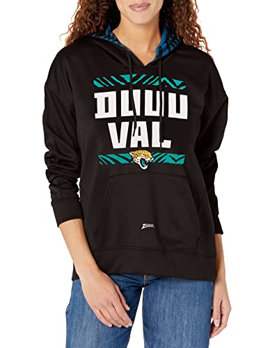 Zubaz NFL Women's Jacksonville Jaguars Solid Team Color Hoodie with Zebra Details