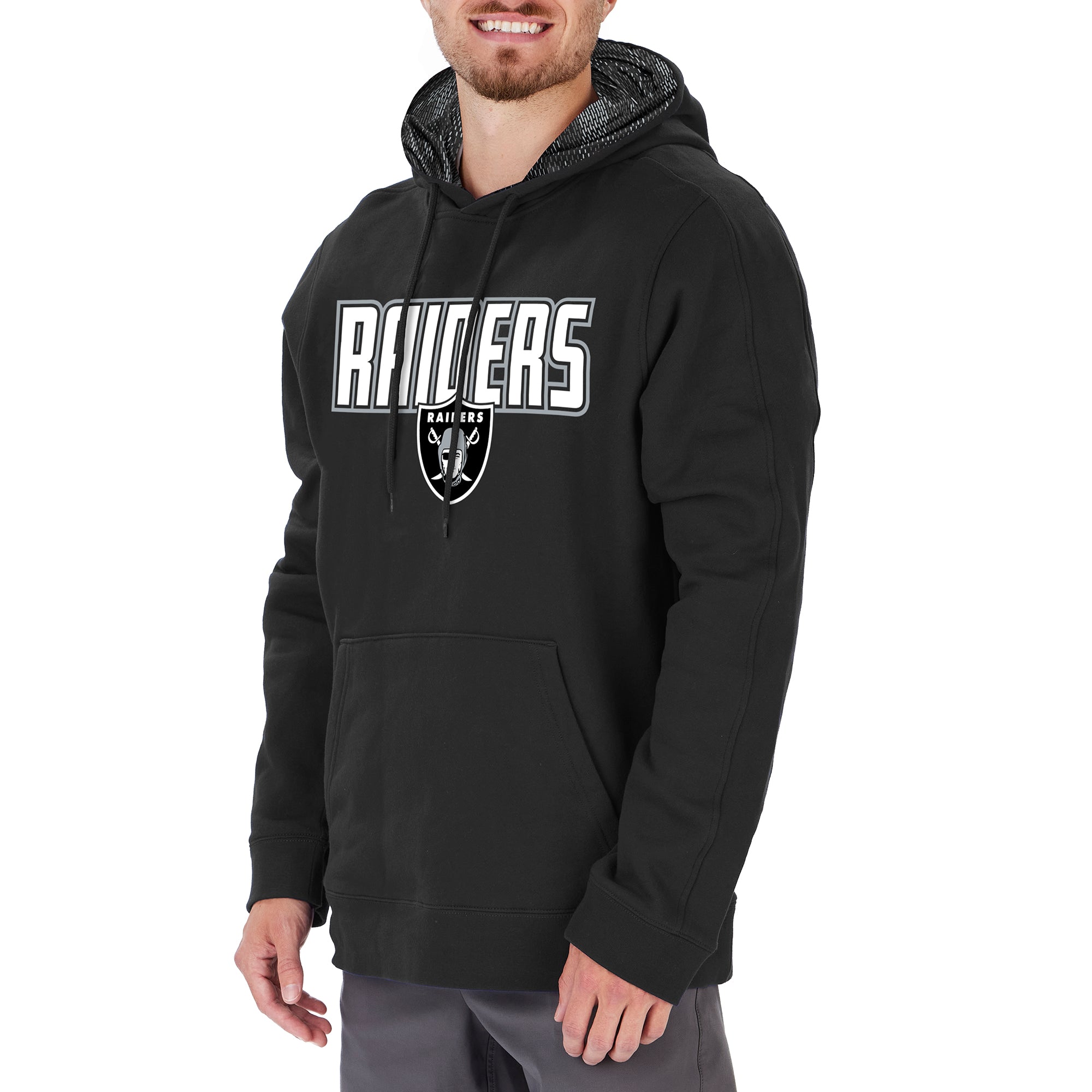 Zubaz Men's NFL Las Vegas Raiders Viper Print Hoodie