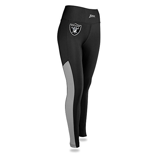 Zubaz NFL Women’s Oakland Raiders Solid Color Team Logo Leggings