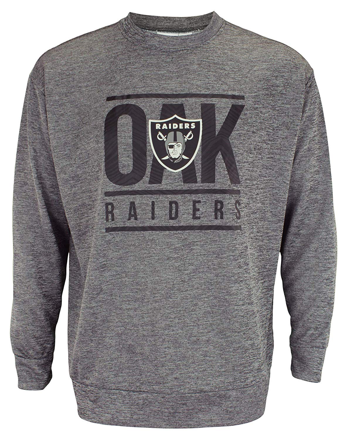 Zubaz NFL Oakland Raiders Men's Lightweight French Terry Crew Neck Sweatshirt