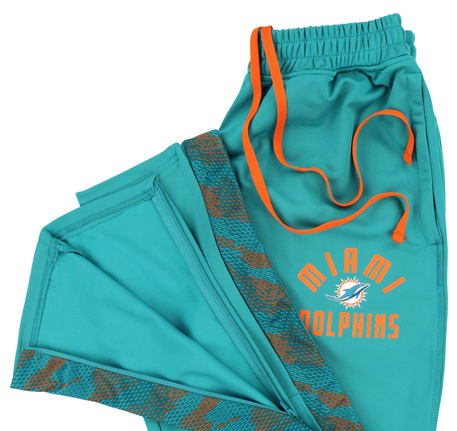 Zubaz NFL Men's Miami Dolphins Viper Accent Elevated Jacquard Track Pants