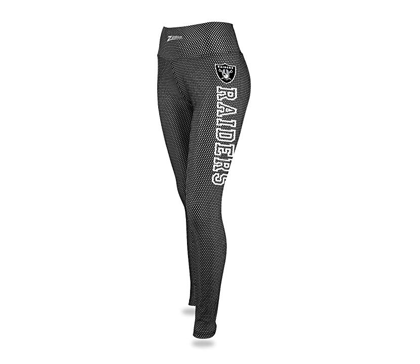 Zubaz NFL Women's Oakland Raiders Printed Faux Mesh Leggings