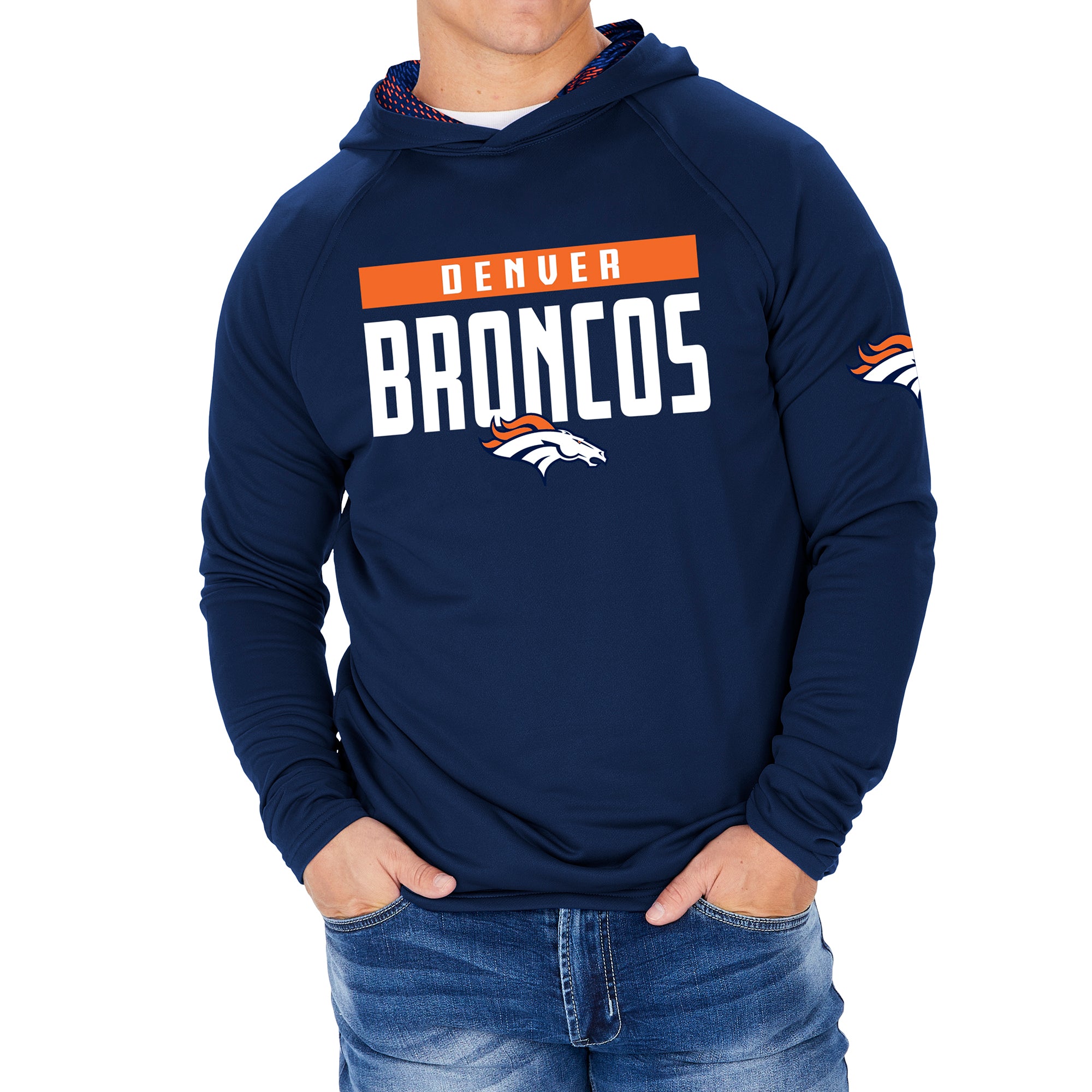 Zubaz Men's NFL Denver Broncos Team Color Hoodie With Viper Pint Details