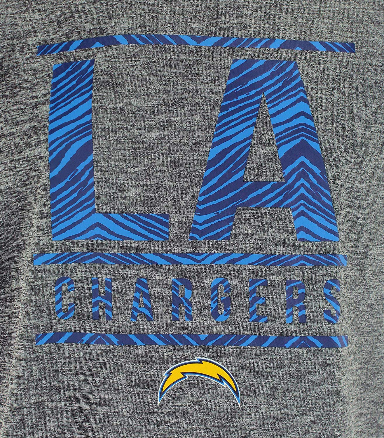 Zubaz NFL Los Angeles Chargers Men Lightweight French Terry Crew Neck Sweatshirt