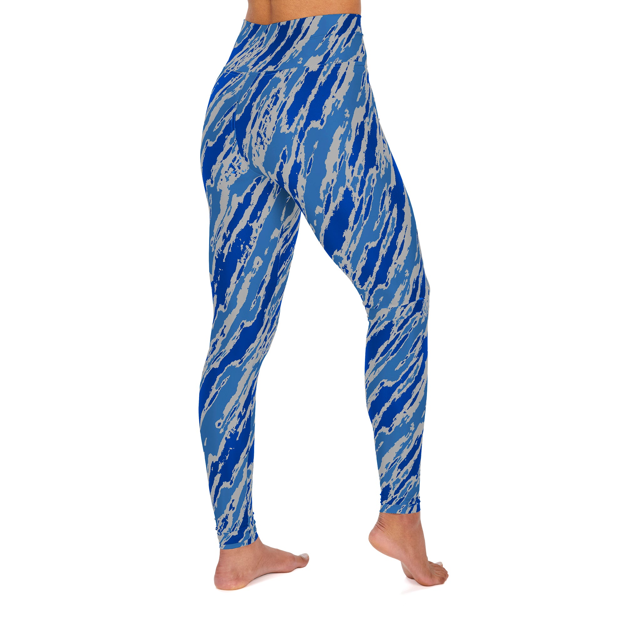 Zubaz NFL WOMENS INDIANAPOLIS COLTS ROYAL BLUE/LIGHT GRAY DIAGONAL STREAK LEGGING Extra Small