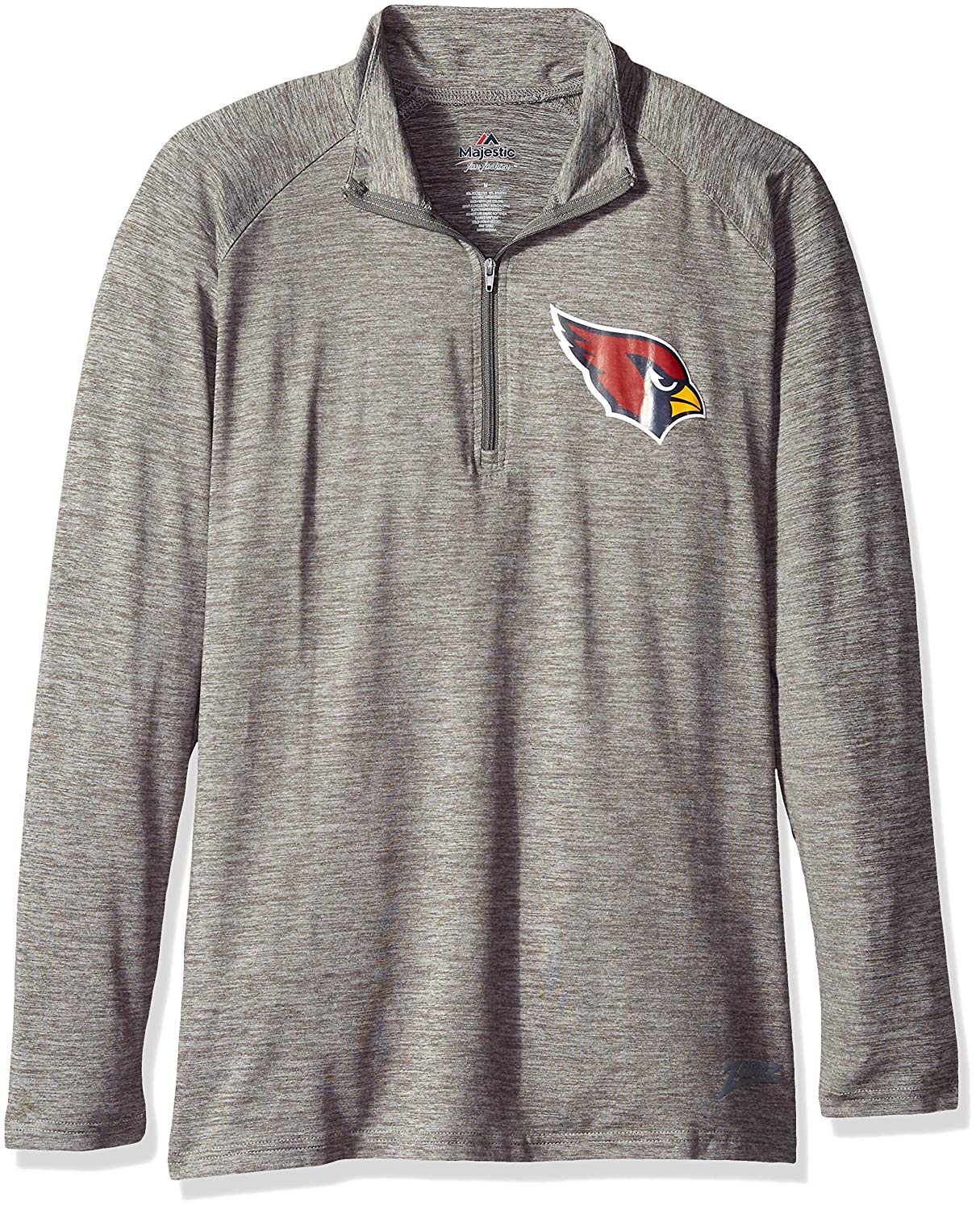 Zubaz NFL Football Women's Arizona Cardinals Tonal Gray Quarter Zip Sweatshirt