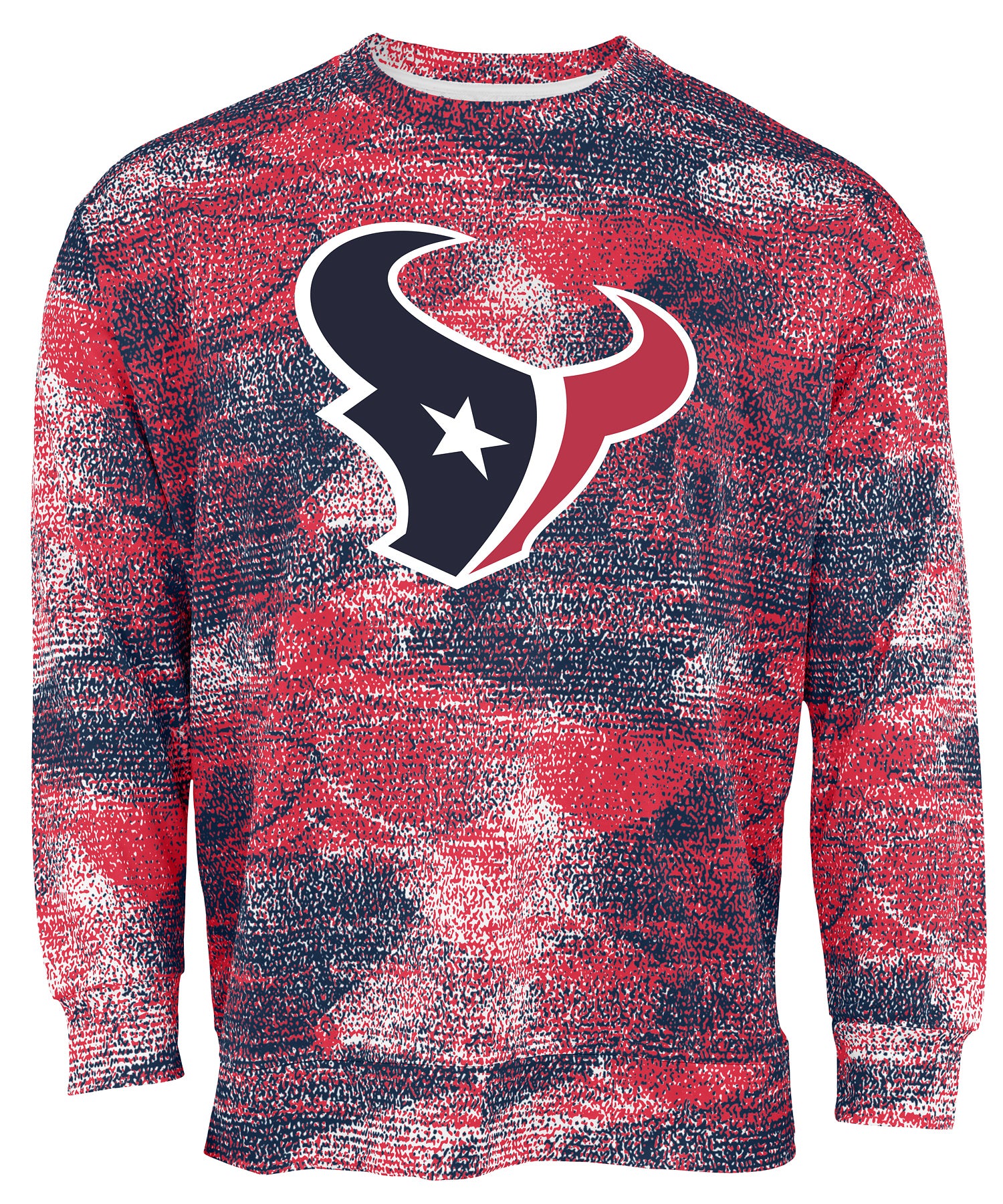 Zubaz NFL Men's Team Logo Static Crew Neck Sweatshirt Houston Texans