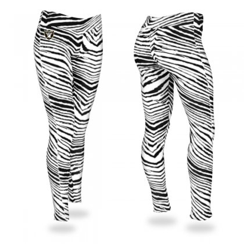 Zubaz NFL Women's Oakland Raiders Zebra Print Legging Bottoms