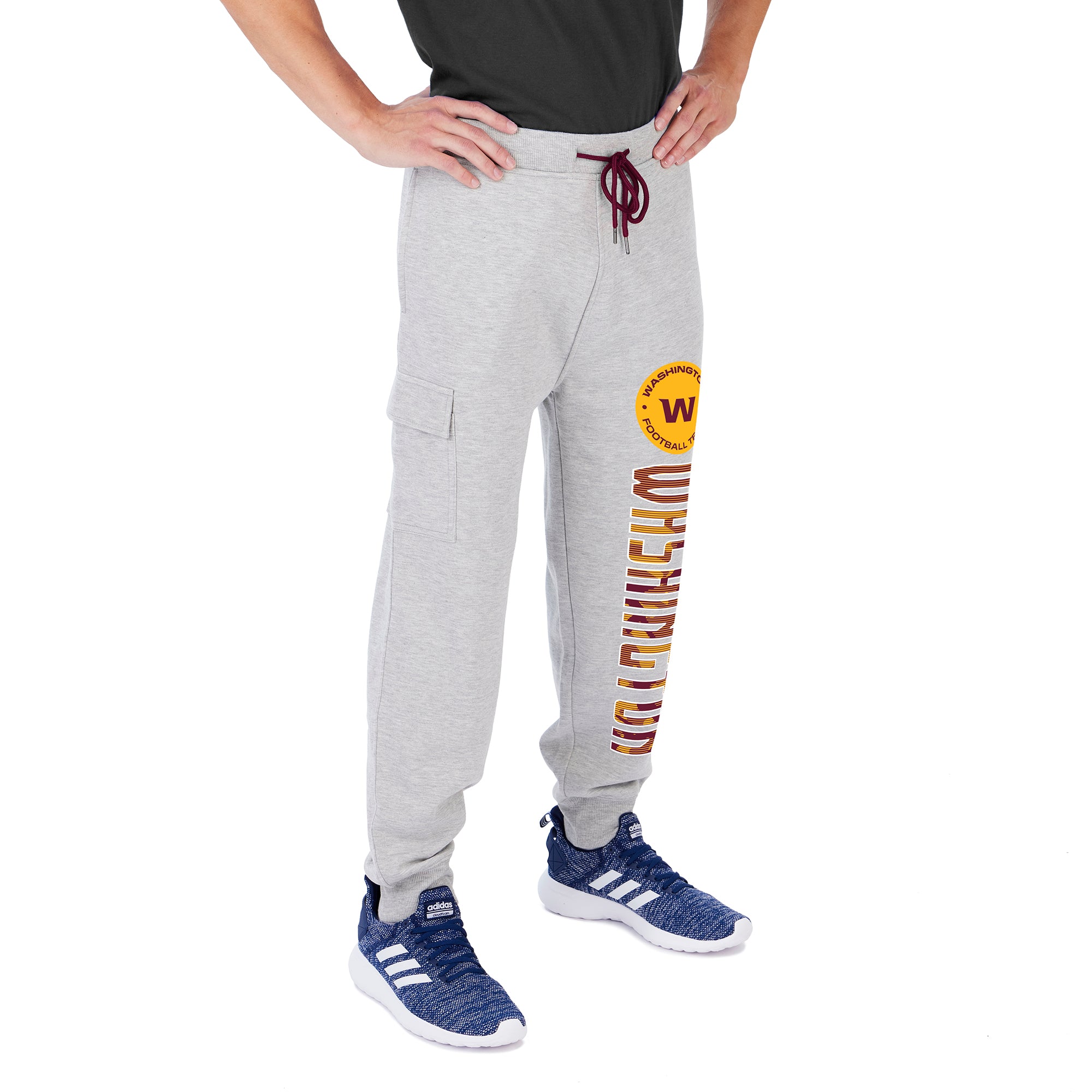 Zubaz Men's NFL Washington Team Heather Gray Cargo Sweatpants