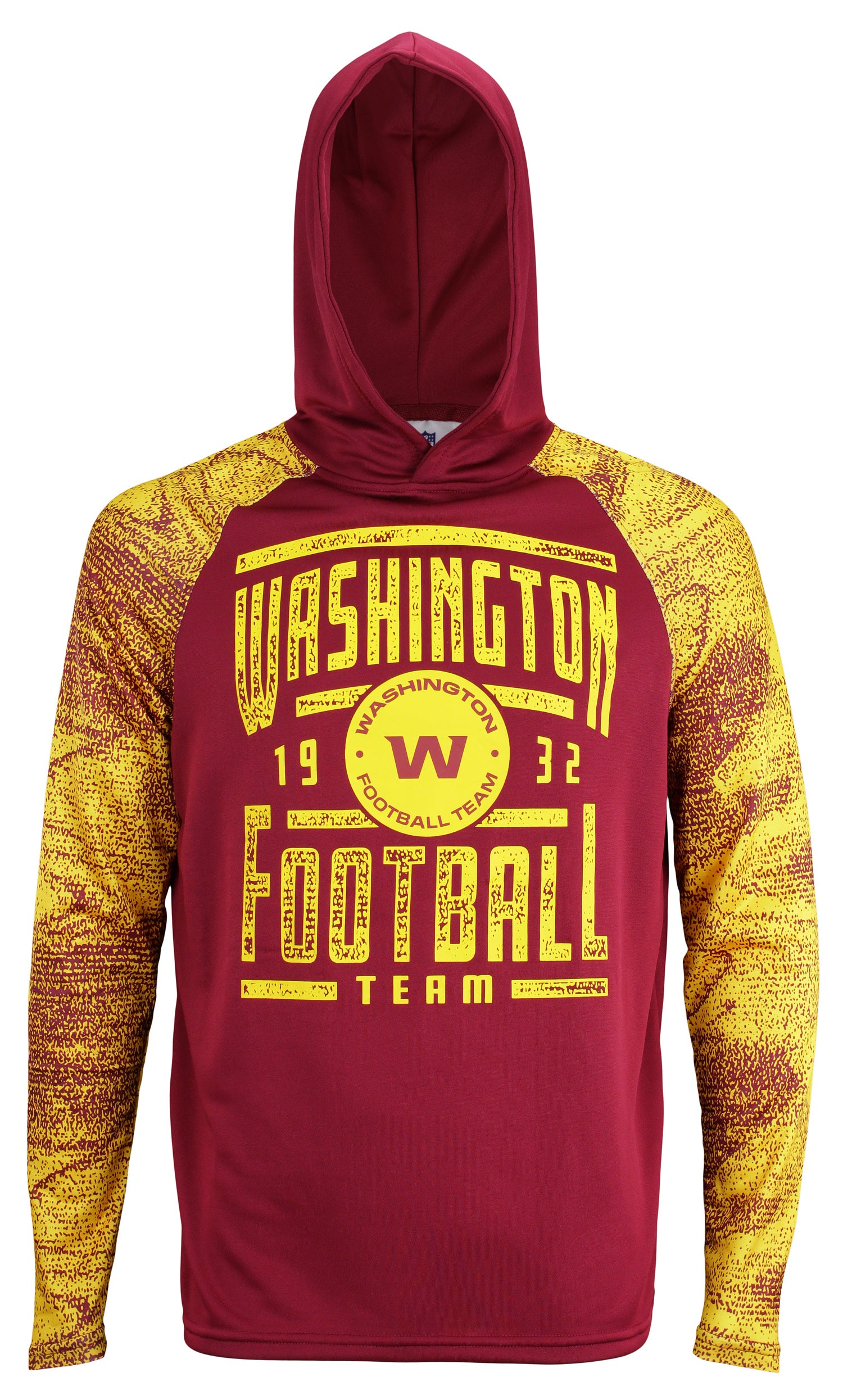 Zubaz NFL Men's Washington Football Team Lightweight Pullover Hoodie with Static Sleeves