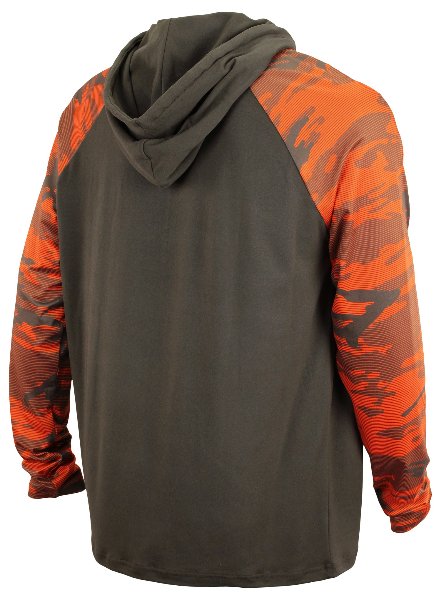 Zubaz NFL Men's Cleveland Browns Team Color Block 1/4 Zip Hoodie W/ Camo Lines