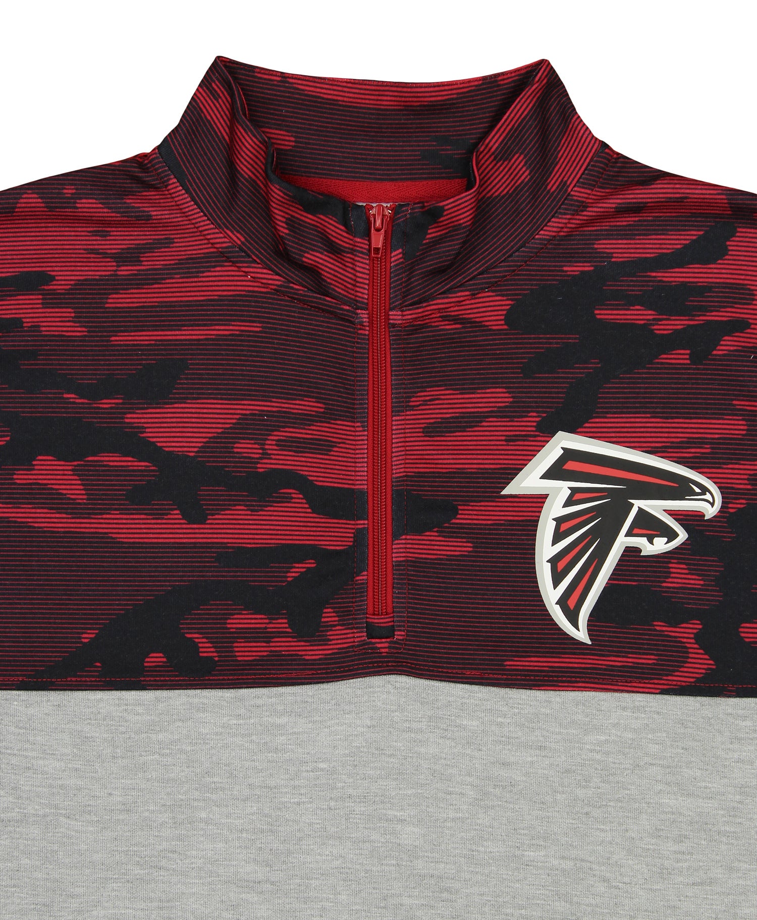 Zubaz NFL Men's Atlanta Falcons 1/4 Zip Fleece Pullover with Camo Lines