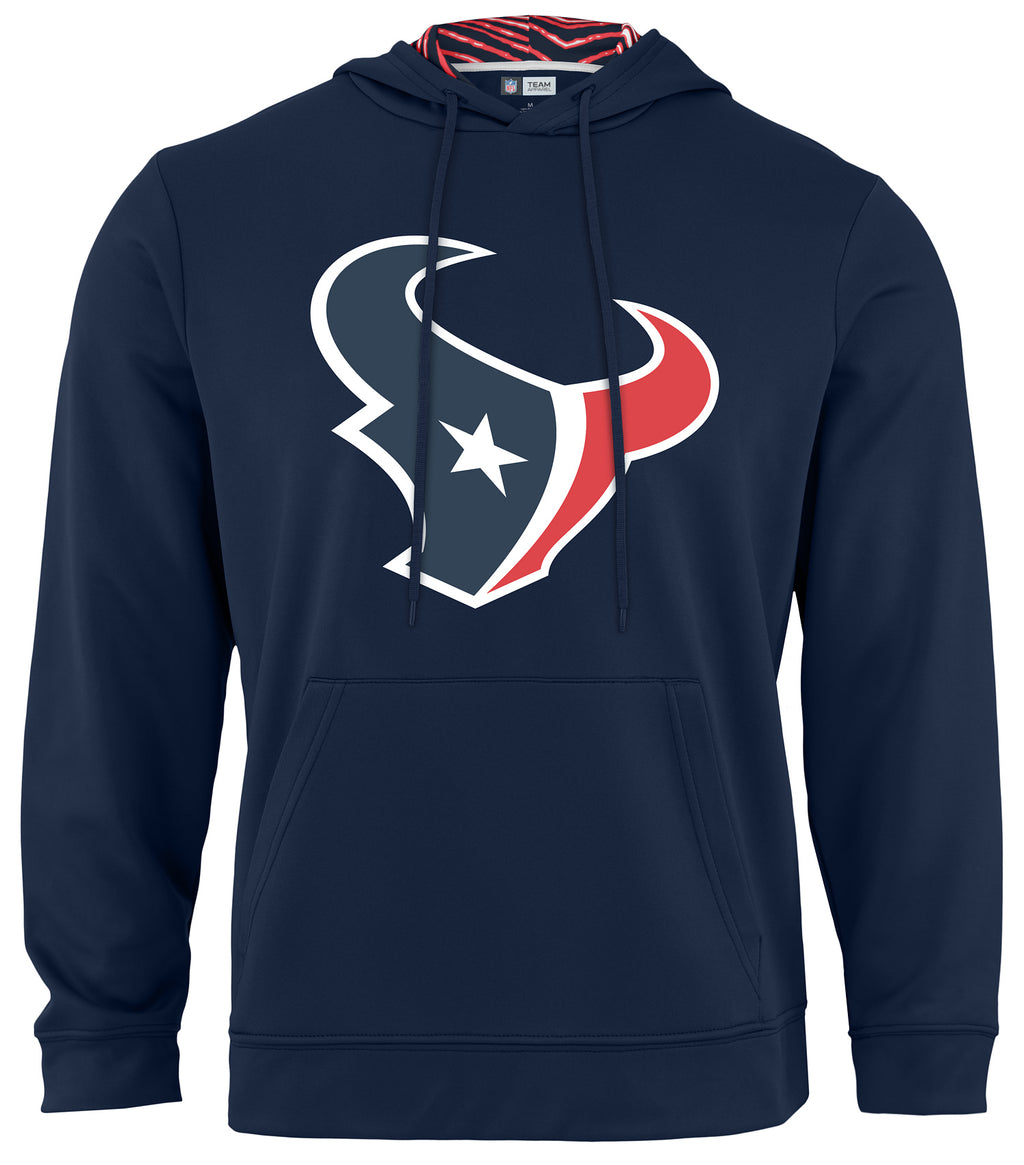 Zubaz NFL Men's Houston Texans Team Color Primary Logo With Zebra Hood