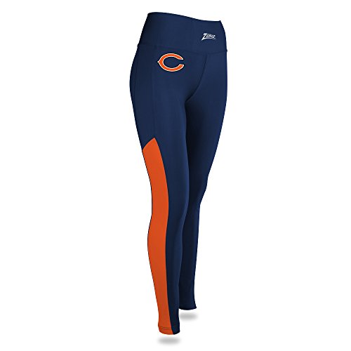 Zubaz NFL Women’s Chicago Bears Solid Color Team Logo Leggings