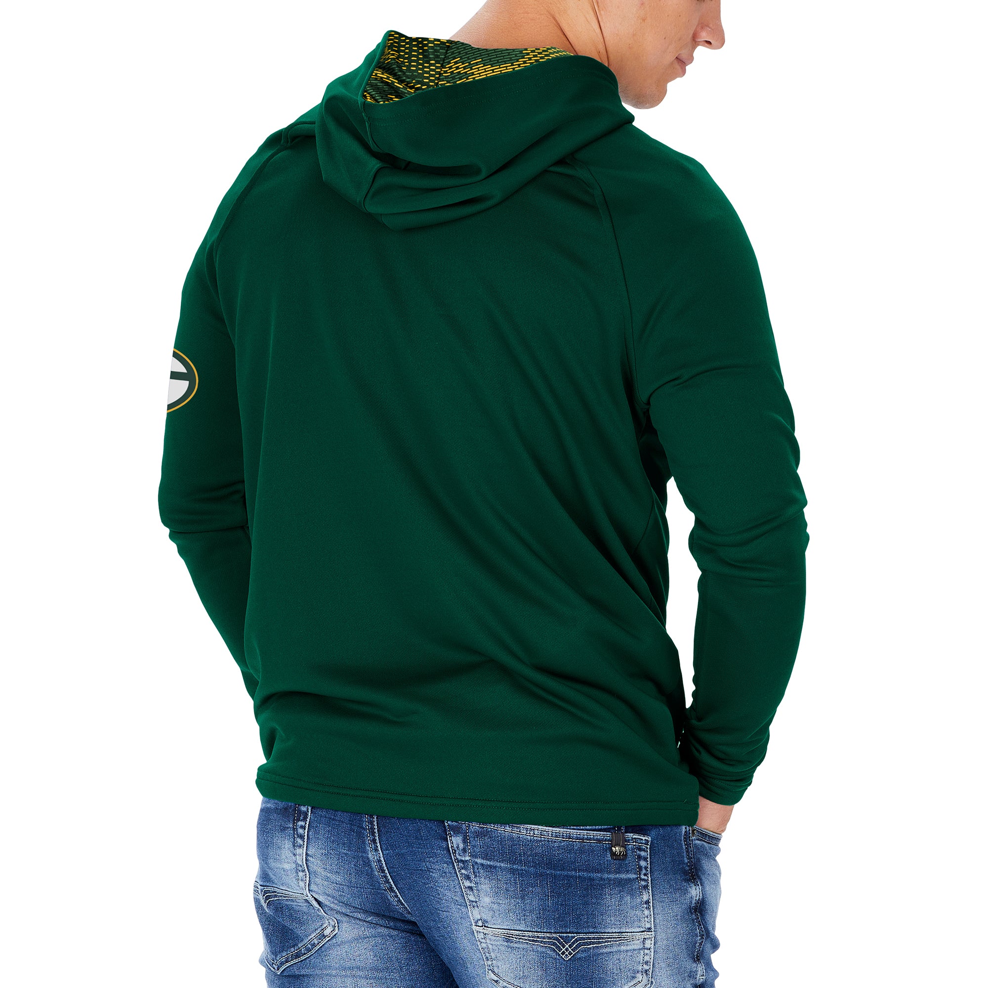 Zubaz Men's NFL Green Bay Packers Team Color Hoodie With Viper Print Details