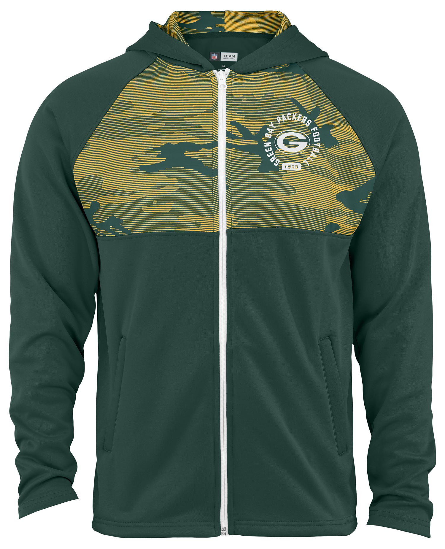 Zubaz Men s Green Bay Packers Standard Full Zip Hoodie