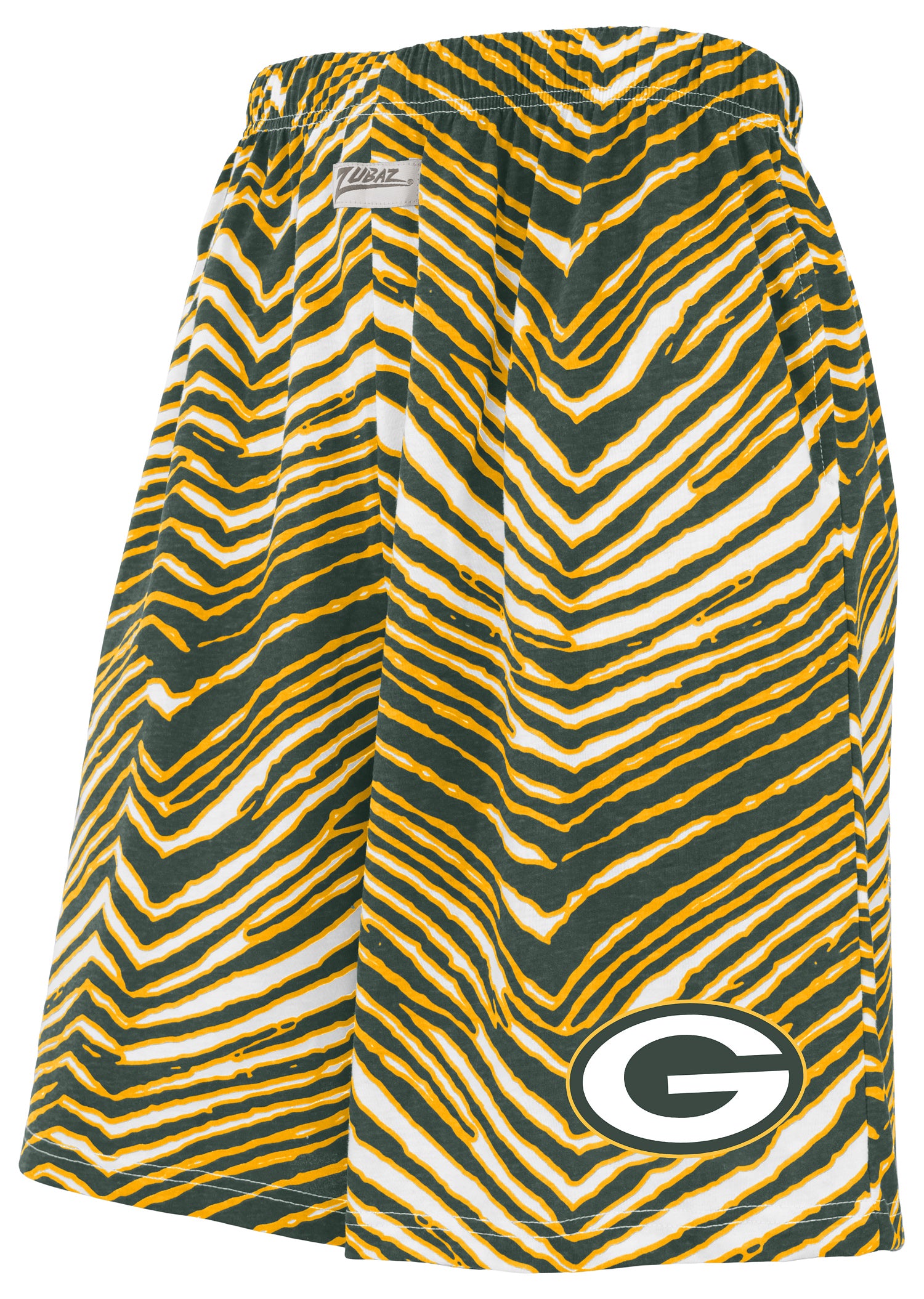 Zubaz NFL Adult Unisex Z88 Zebra Short for Men and Women, Green Bay Packers