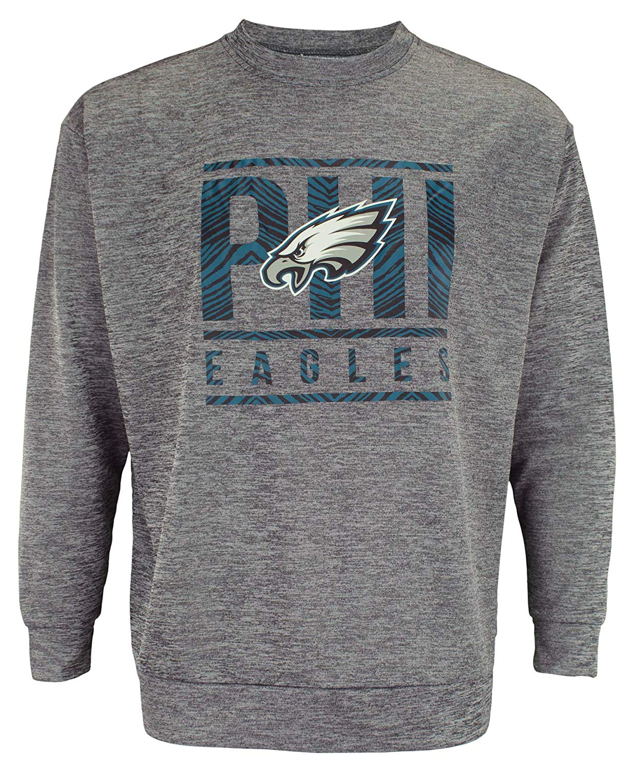 Zubaz NFL Philadelphia Eagles Men's Lightweight French Terry Crew Neck Sweatshirt