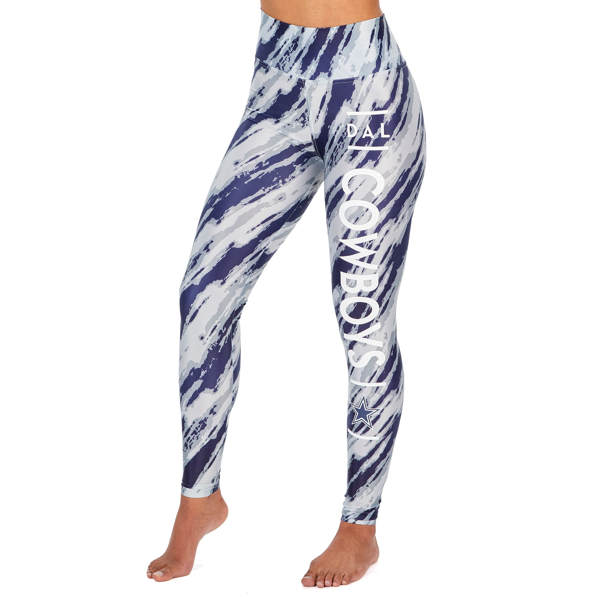 Zubaz NFL Women's Dallas Cowboys Diagonal Streak Leggings