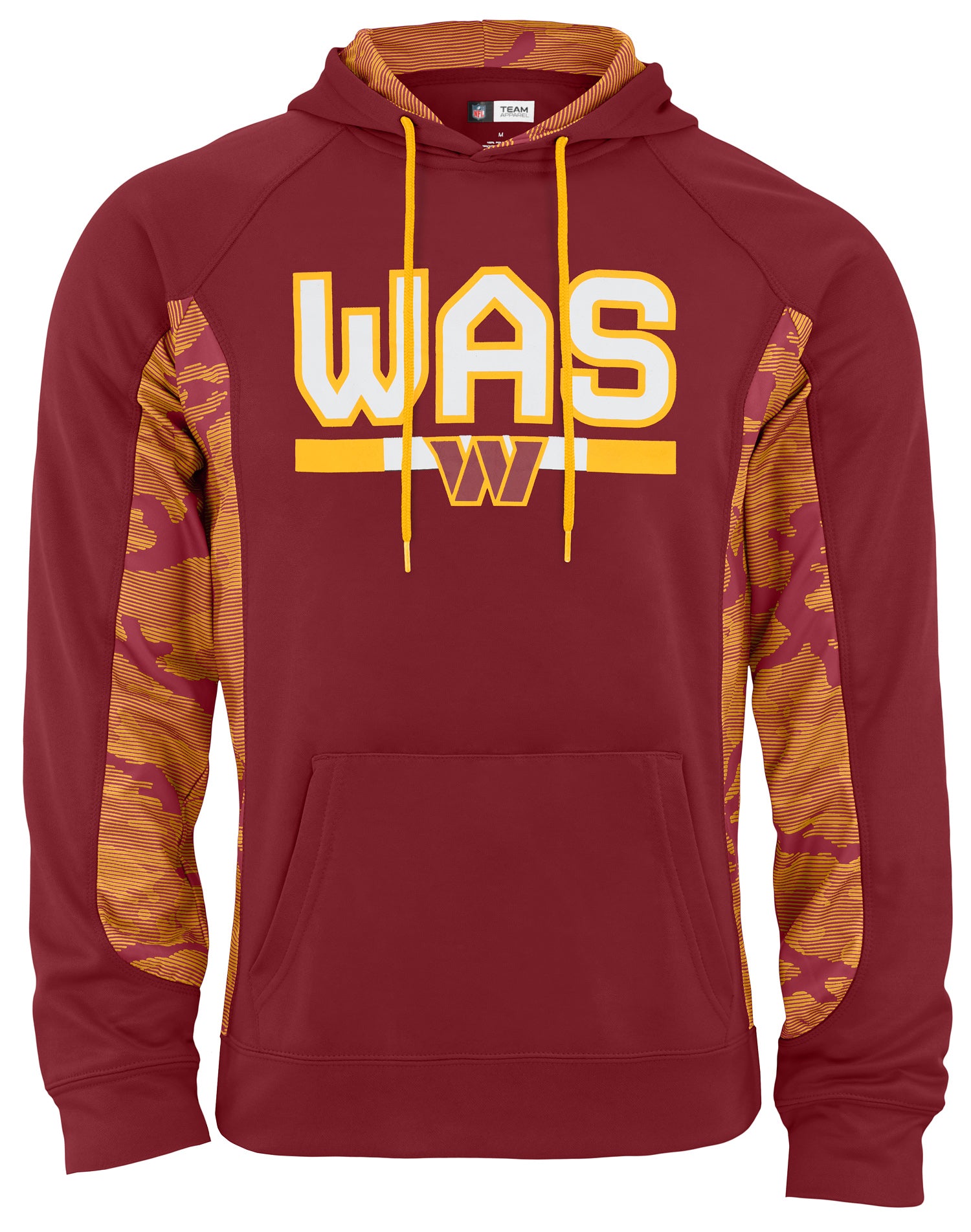 Zubaz NFL Men's Elevated Hoodie With Camo Lines, Washington Commanders