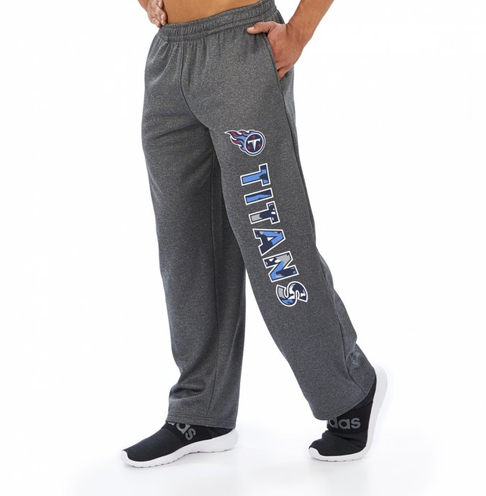 Zubaz NFL Men's Tennessee Titans Poly Fleece Dark Heather Gray Sweatpants