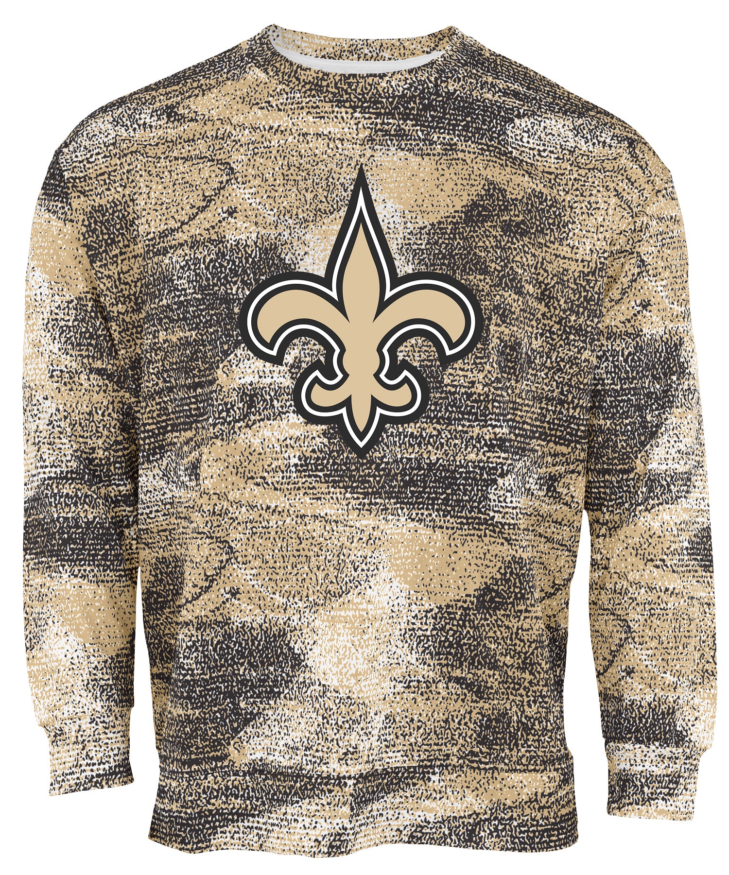 Zubaz NFL Men's Team Logo Static Crew Neck Sweatshirt New Orleans Saints