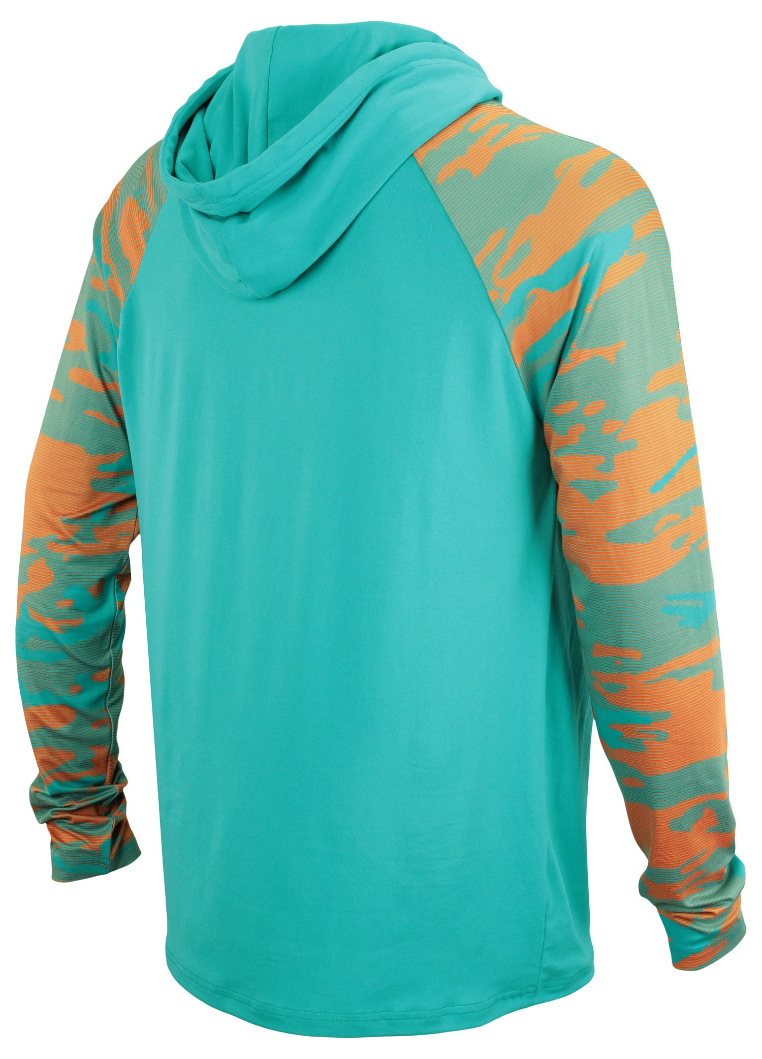 Zubaz NFL Men's Miami Dolphins Team Color Block 1/4 Zip Hoodie W/ Camo Lines