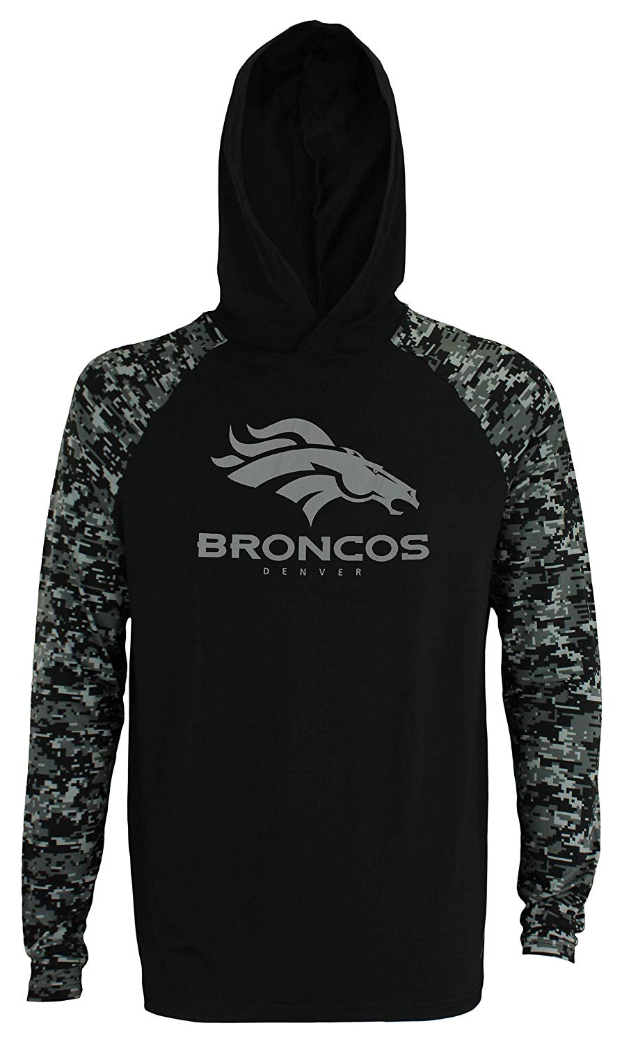 Zubaz Men's NFL Denver Broncos Solid Body Digital Camo Hoodie