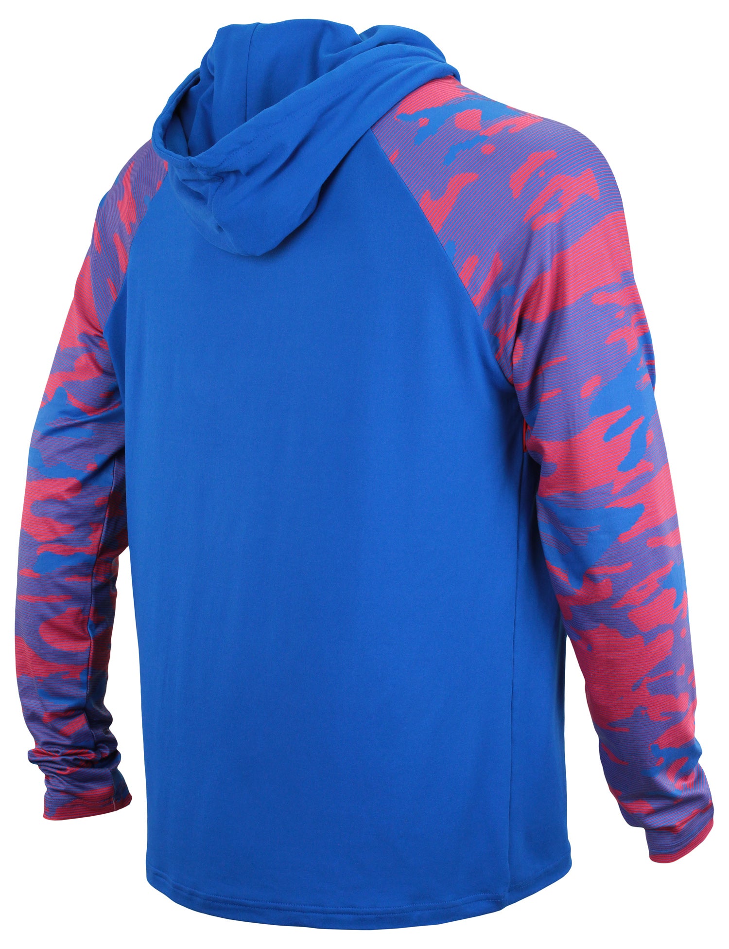 Zubaz NFL BUFFALO BILLS TEAM COLOR BLOCK LIGHTWEIGHT HOOD W/ 1/4 ZIPPER & CAMO LINES SLEEVES