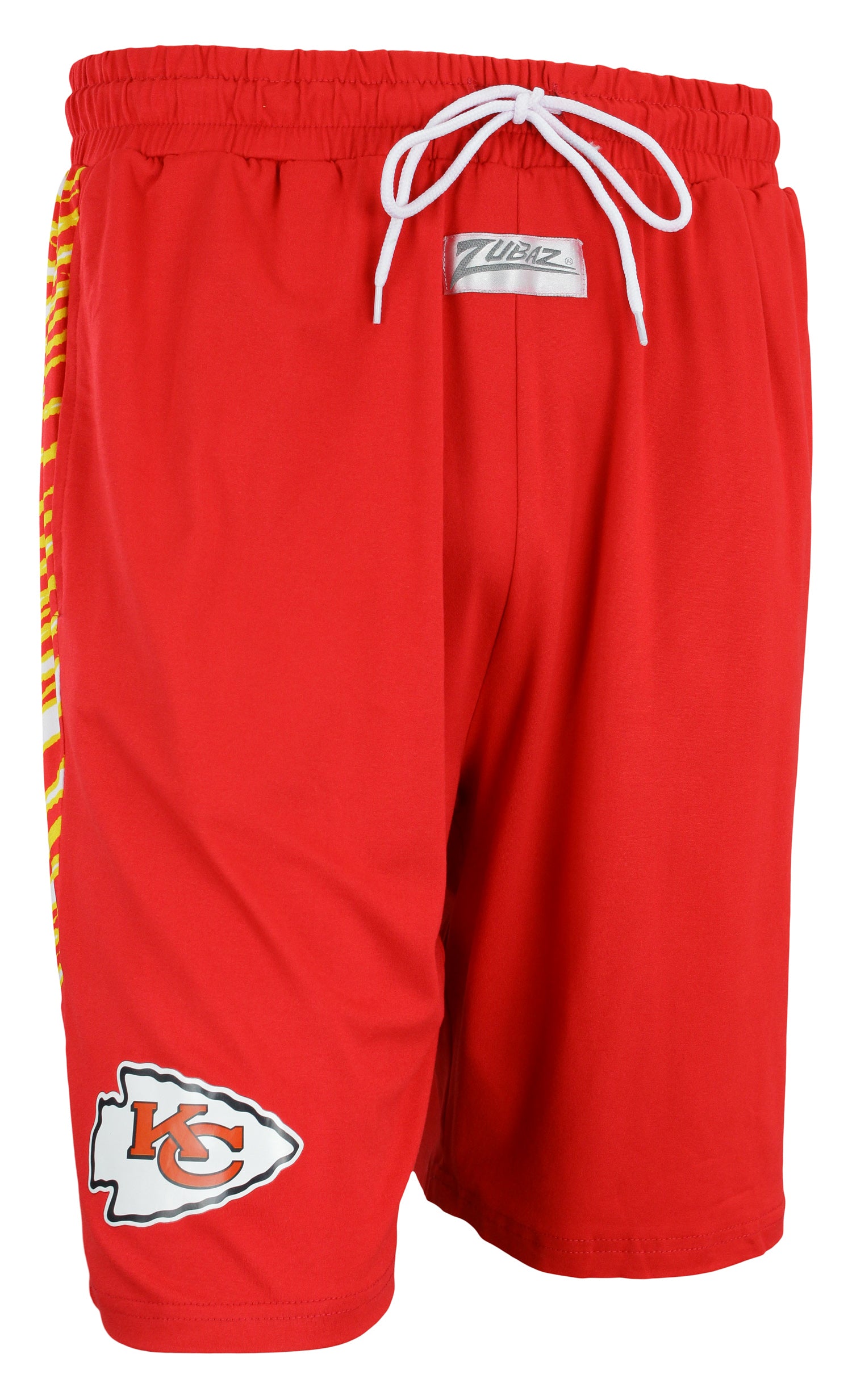 Zubaz NFL Men's Kansas City Chiefs Team Logo Zebra Side Seam Shorts, Red