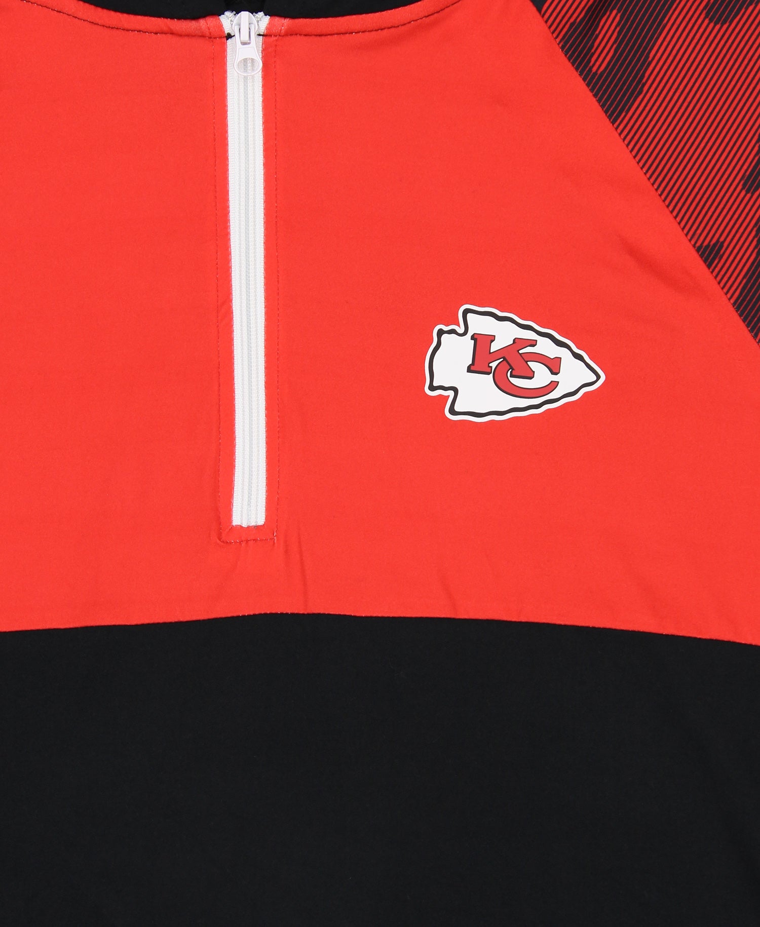 Zubaz NFL Men's Kansas City Chiefs Team Color Block 1/4 Zip Hoodie W/