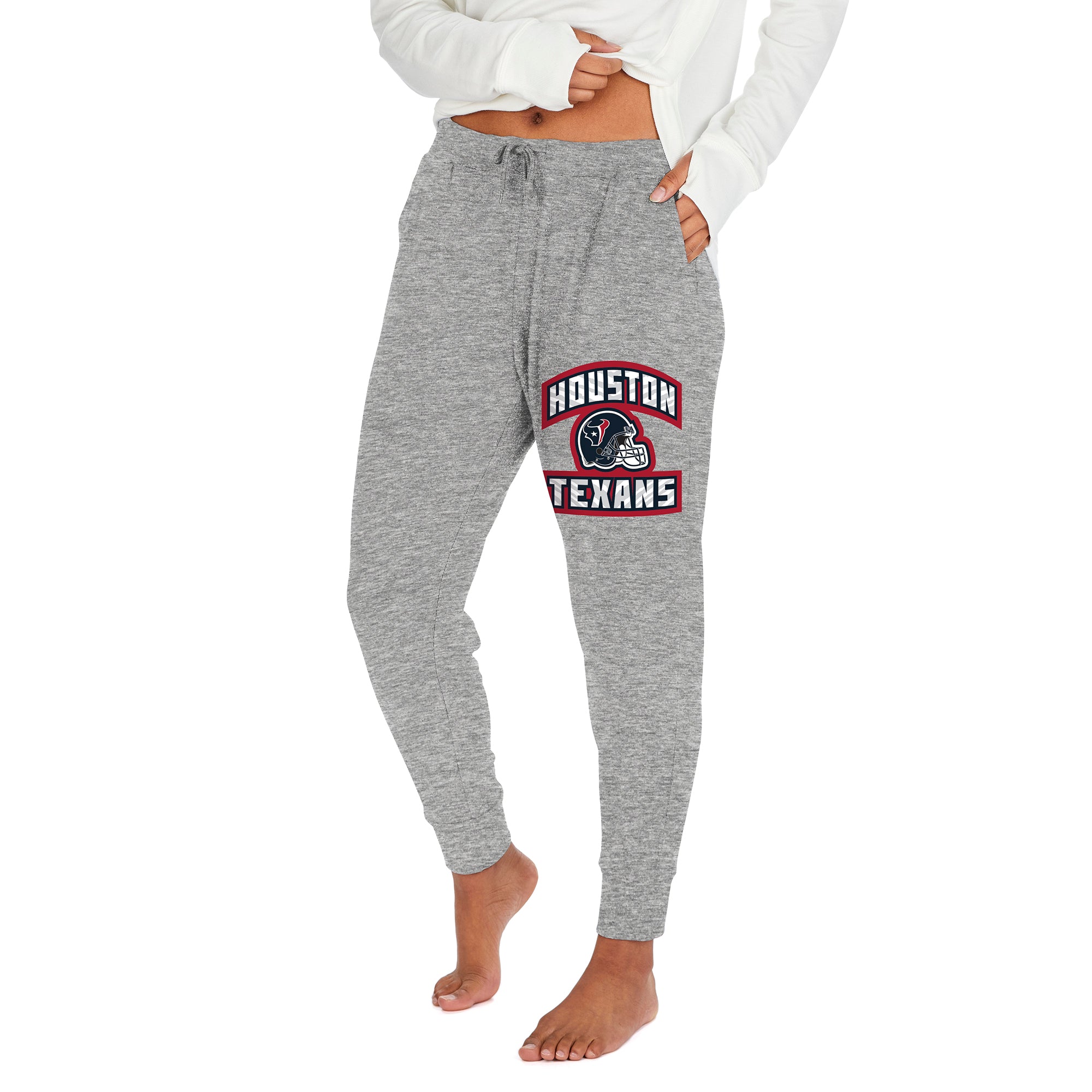 Zubaz NFL Women's Houston Texans Marled Gray Soft Jogger