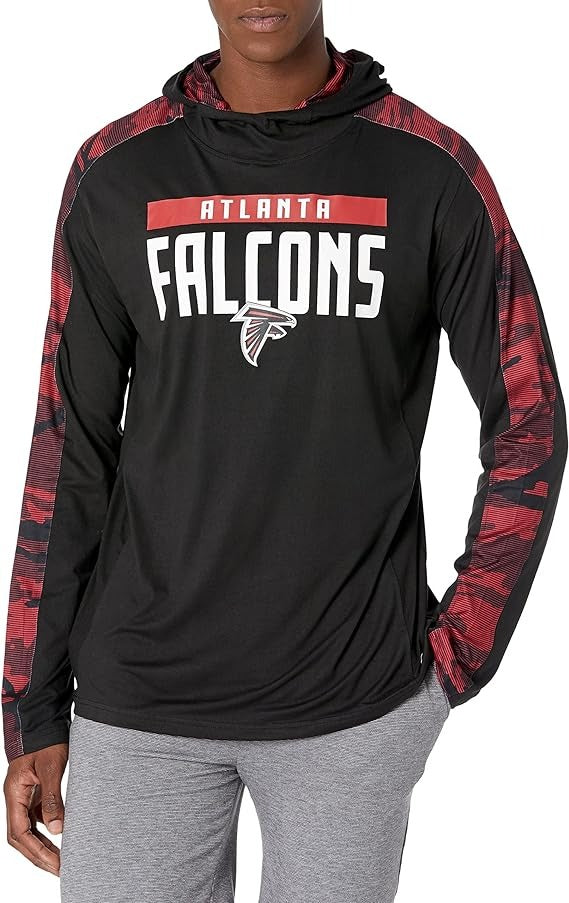 Zubaz NFL Men's Atlanta Falcons Lightweight Elevated Hoodie with Camo Accents