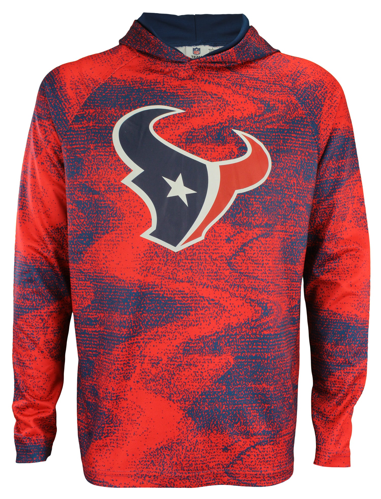 Zubaz NFL Houston Texans Men's Static Body Lightweight French Terry Hoodie