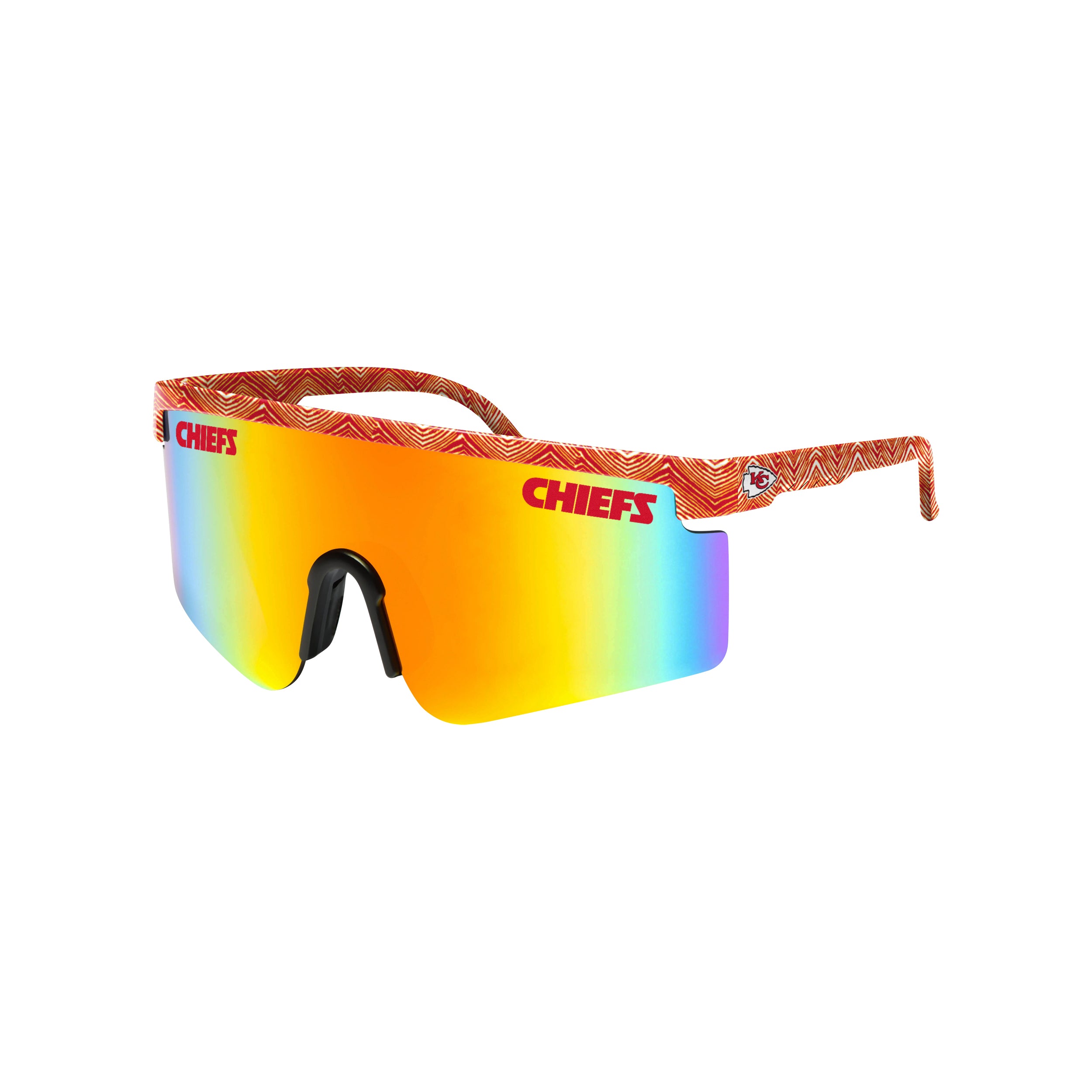 FOCO X Zubaz NFL Collab 90s Retro Swag Sunglasses, Kansas City Chiefs