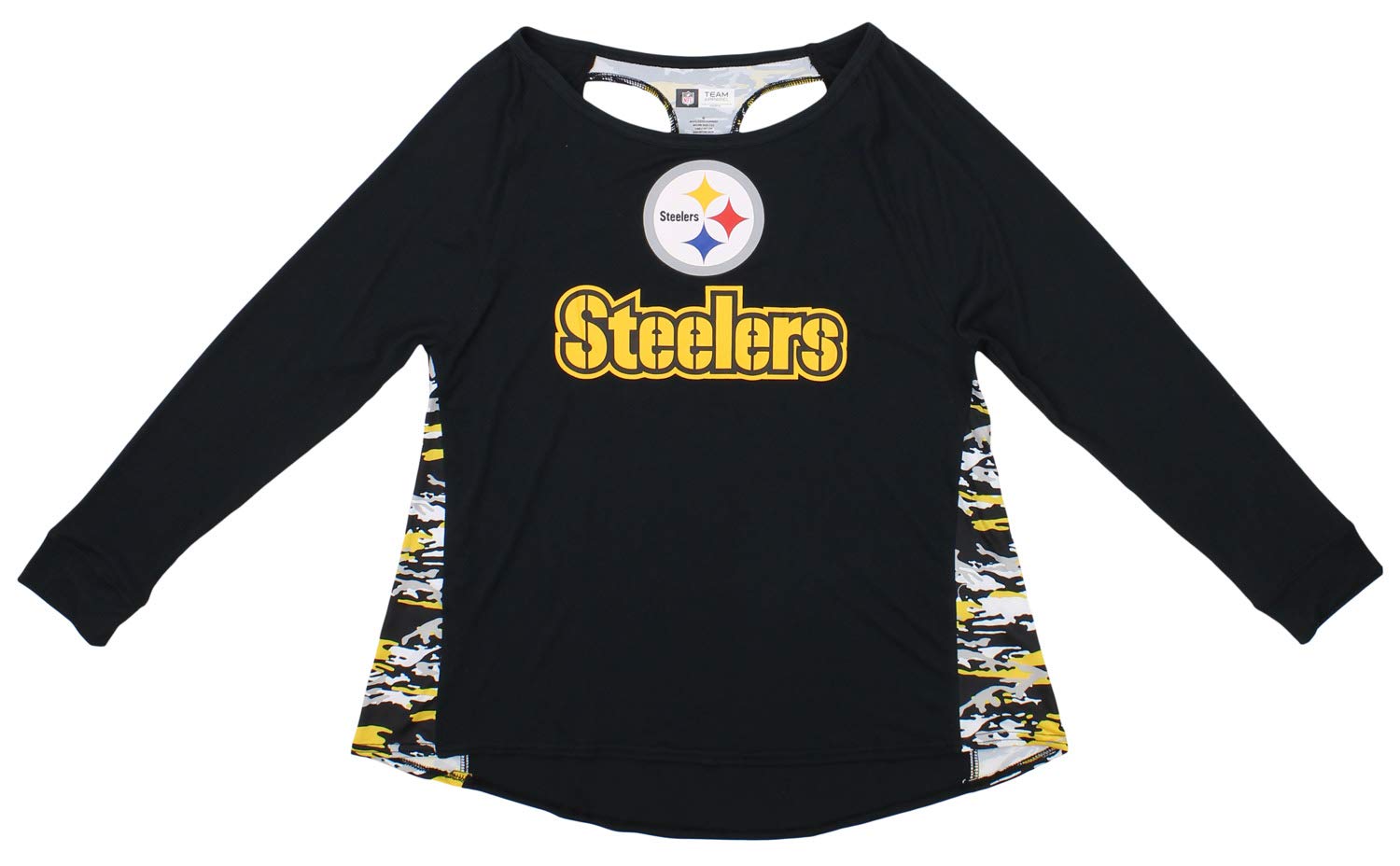 Zubaz Women's NFL Pittsburgh Steelers Racer Back Shirt Top