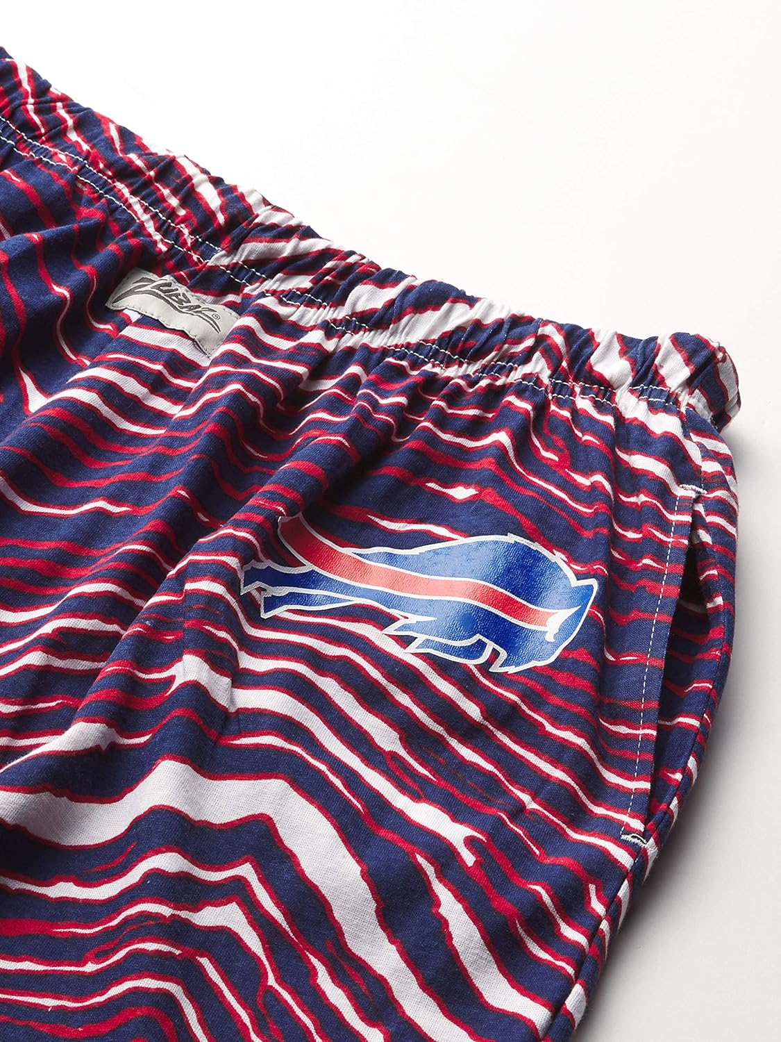 Zubaz Men's BUFFALO BILLS NEW BLUE/RED ZEBRA PANT LEFT HIP LOGO