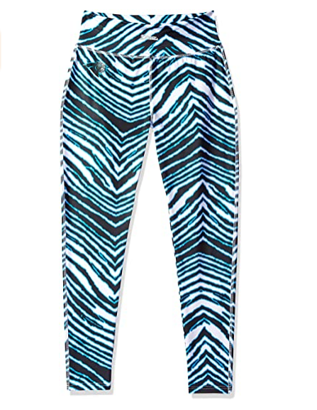 Zubaz NFL Women's Carolina Panthers Zebra Print Legging Bottoms