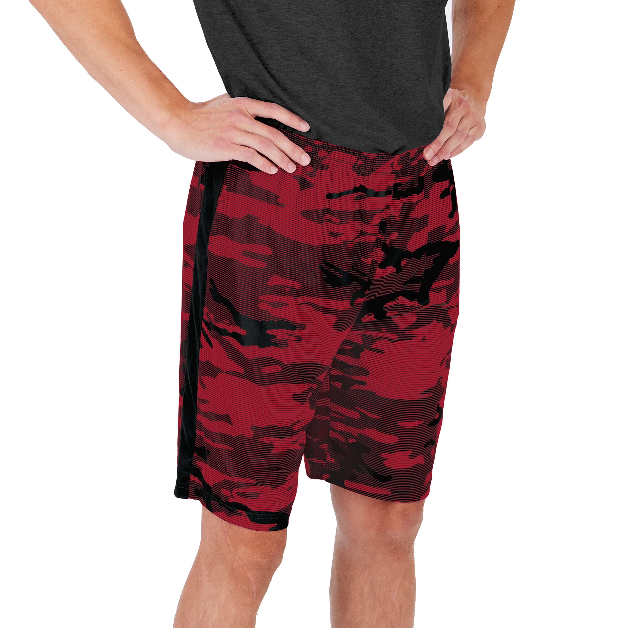 Zubaz Men's NFL Atlanta Falcons Lightweight Camo Lines Shorts with Logo