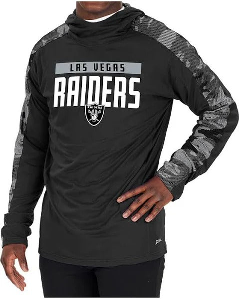 Zubaz NFL Men's Las Vegas Raiders Lightweight Elevated Hoodie with Camo Accents