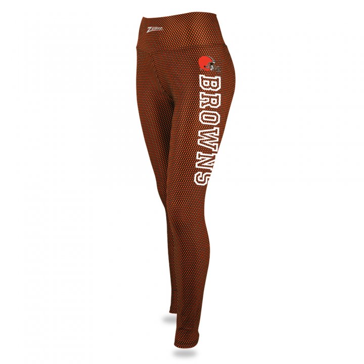 Zubaz NFL Women's Cleveland Browns Printed Faux Mesh Leggings