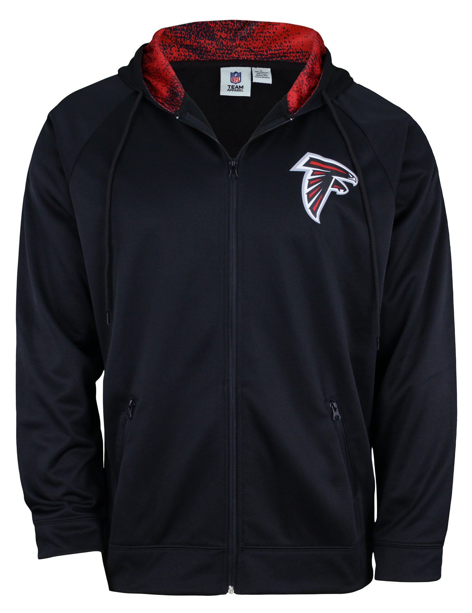 Zubaz NFL Men's Atlanta Falcons Full Zip Performance Fleece Zip Up Hoodie