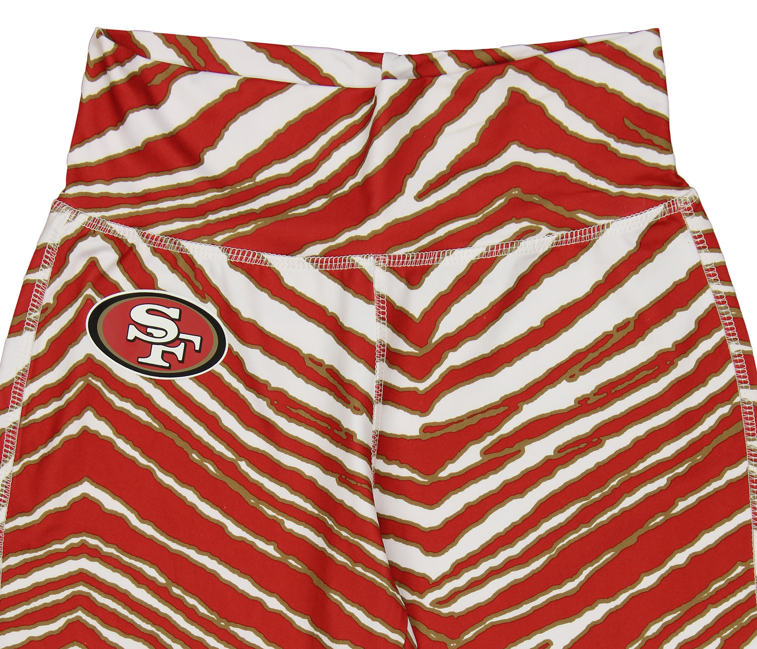 Zubaz NFL Women's San Francisco 49ers Red/Bronze Zebra Leggings