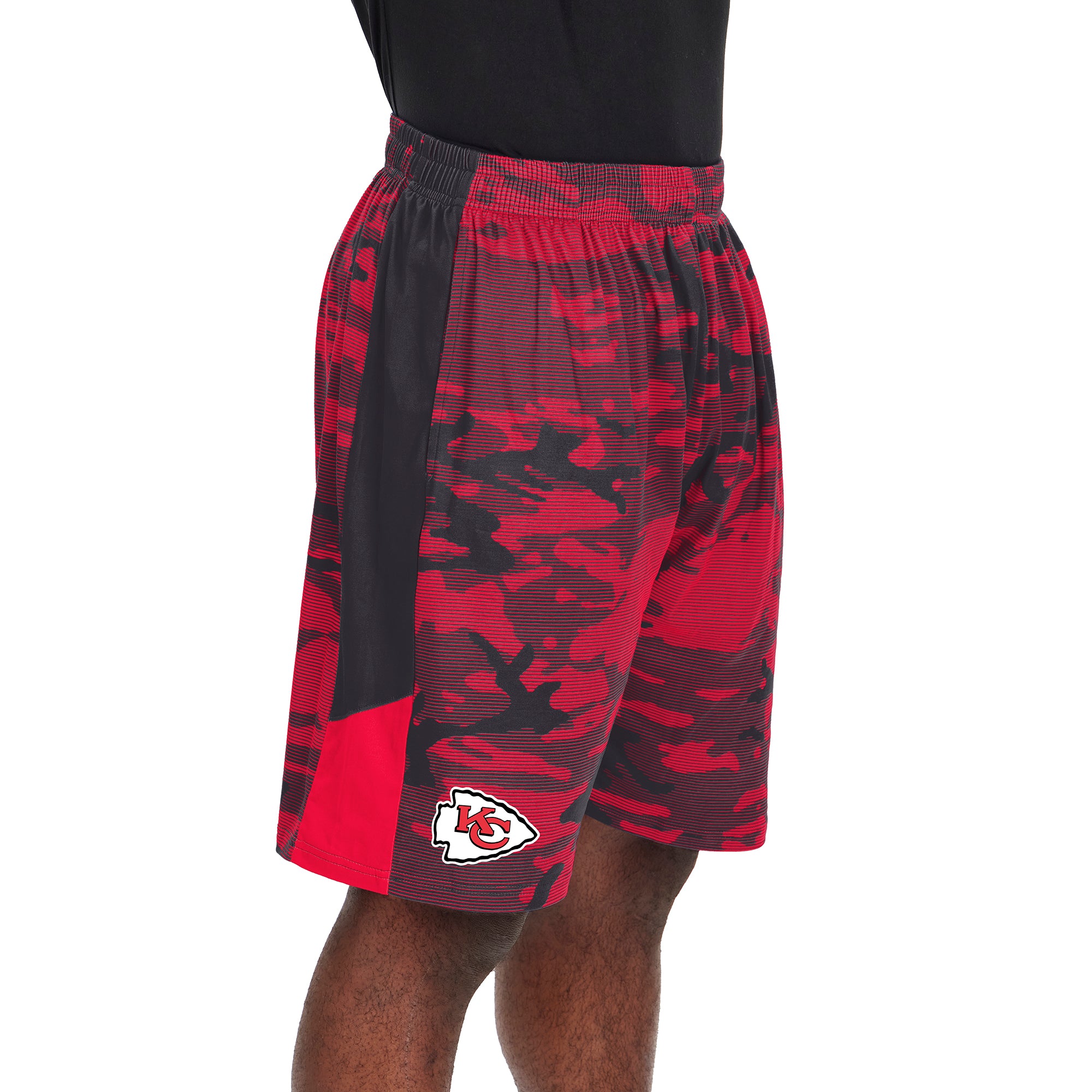 Zubaz Men's NFL Kansas City Chiefs Lightweight Shorts with Camo Lines