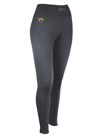 Zubaz NFL Women's Jacksonville Jaguards Solid Leggings, Charcoal